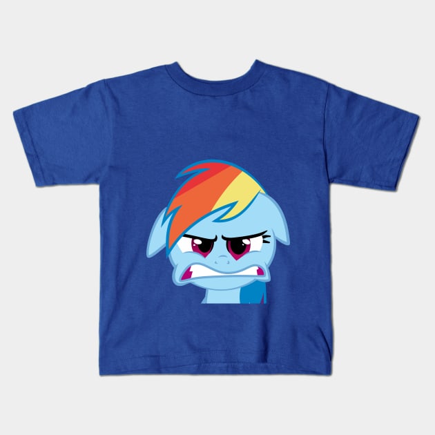 Angry Rainbow Dash Kids T-Shirt by N0KKUN